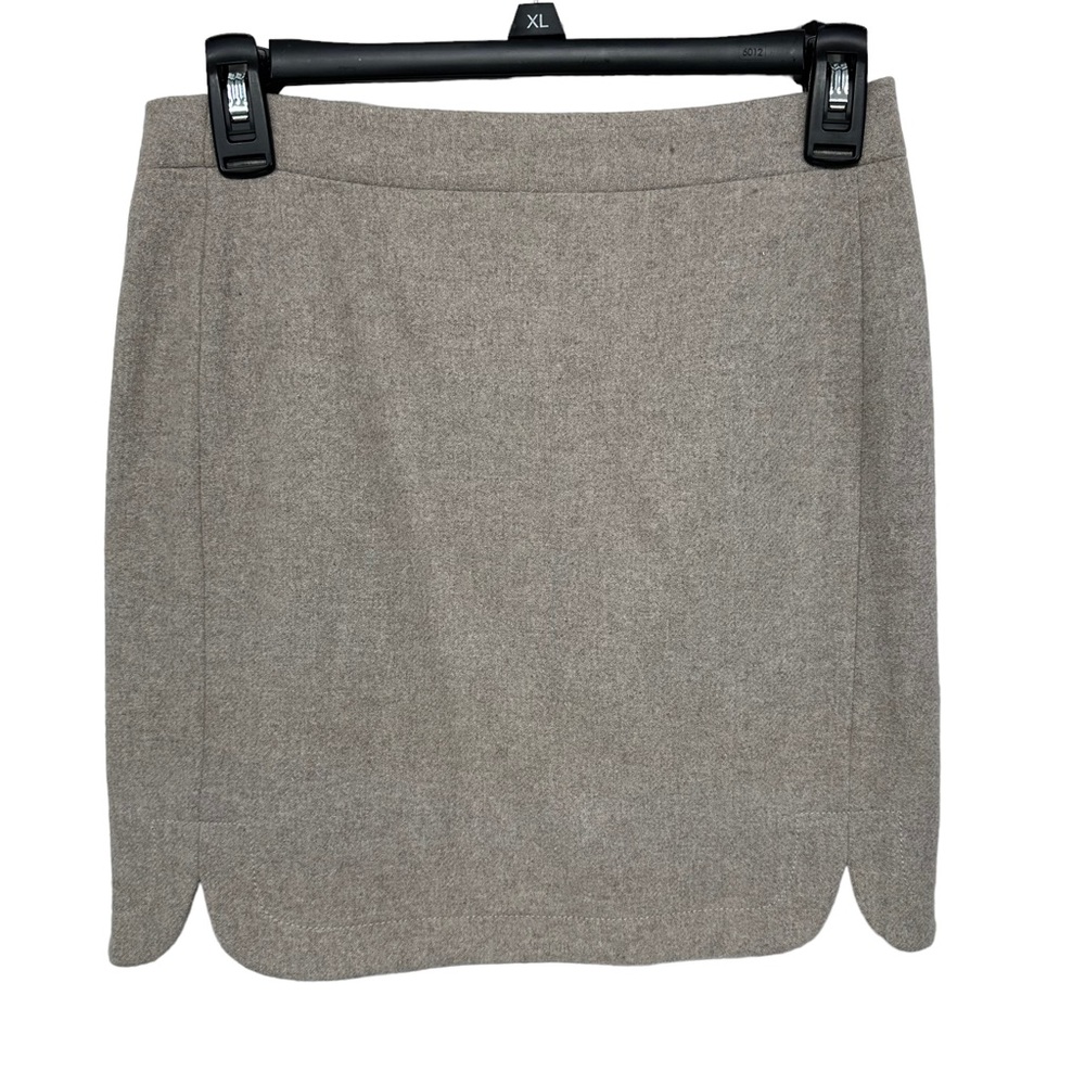 J CREW FACTORY Skirt Size 00 Wool Viscose Lined Tulip Tan Gray